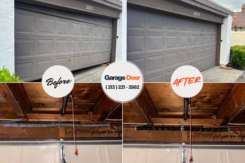 Before and after: garage door opener repair Griggsville, IL